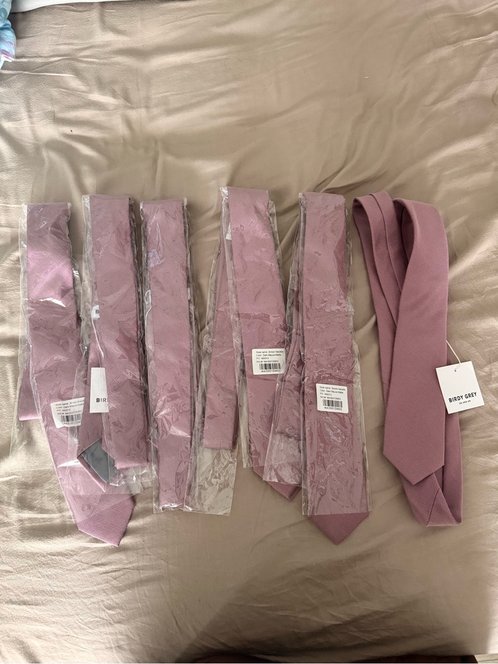 Birdy Grey Men's Dusty Rose Neckties – Set of Solid Pink Ties